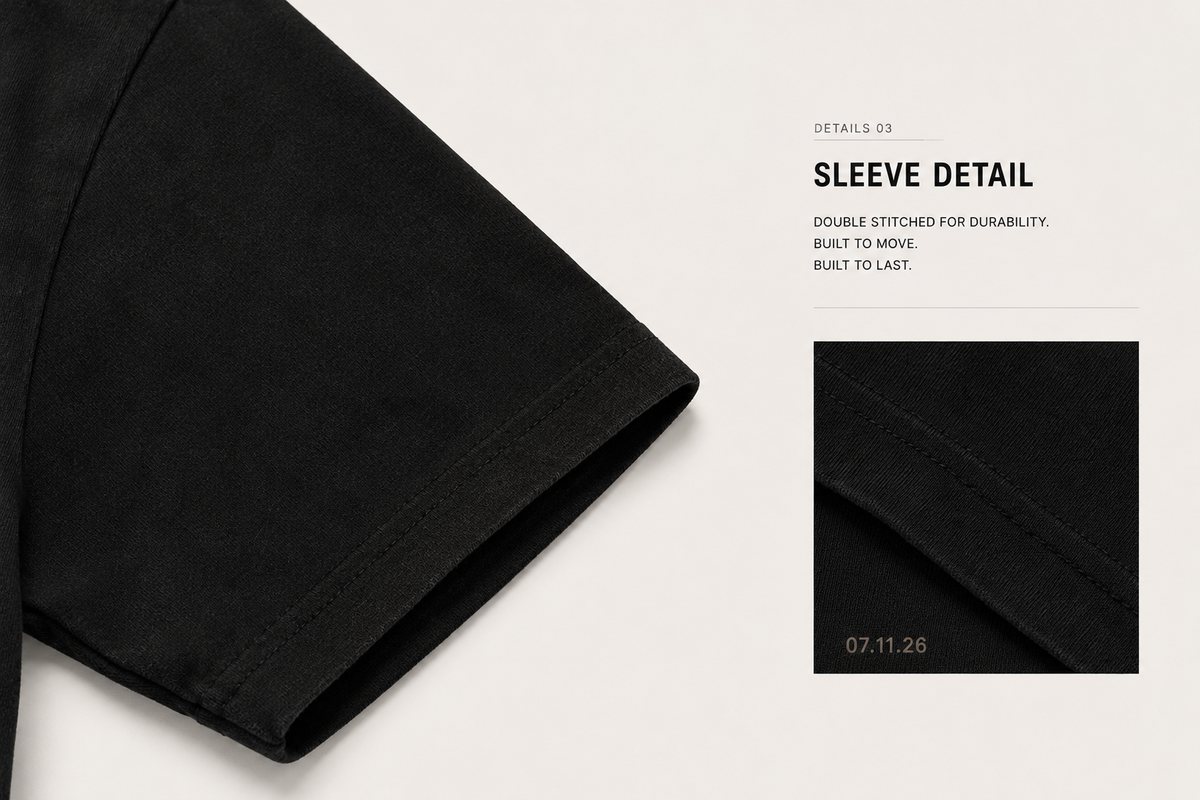 Double stitched sleeve detail